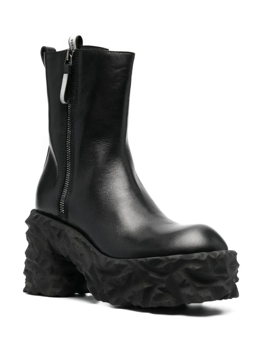 110mm zip-up chunky leather boots 4