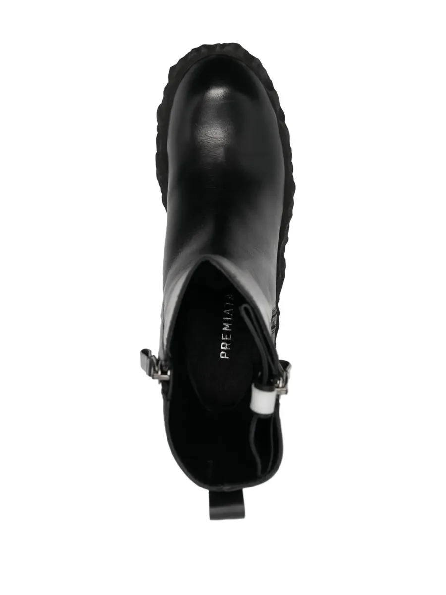 110mm zip-up chunky leather boots 8