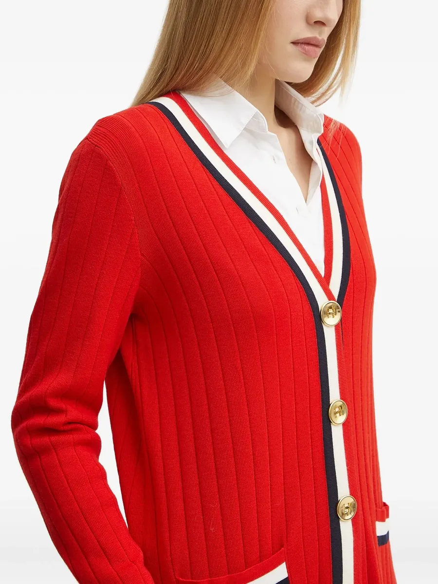 ribbed-knit button cardigan 9