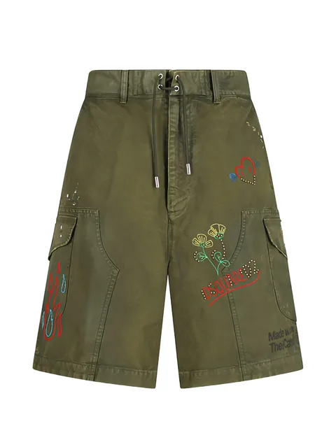 embroidered cargo shorts