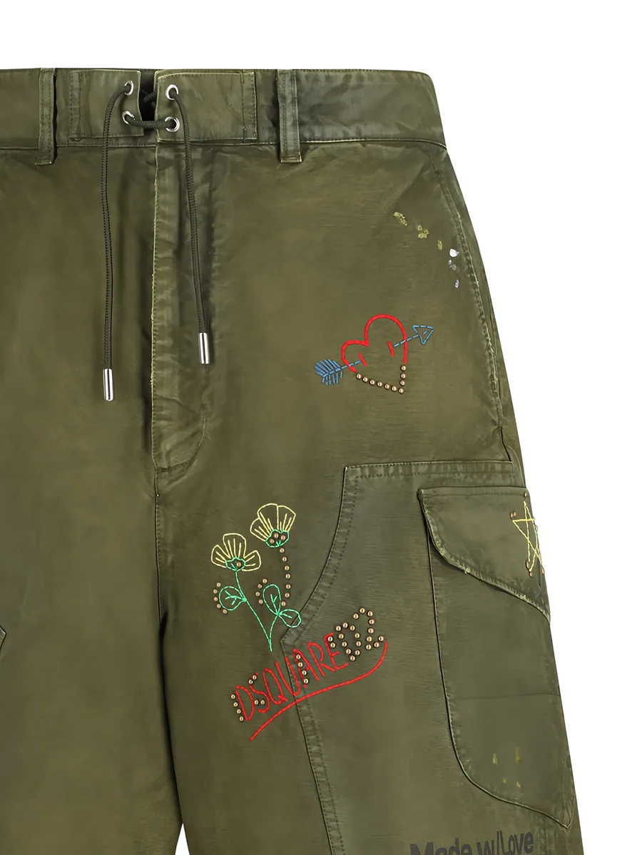 embroidered cargo shorts 6