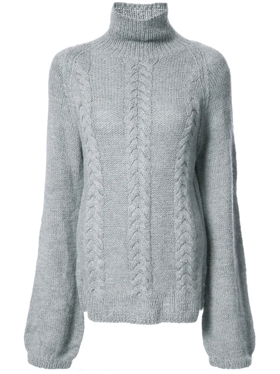 cable-knit turtleneck jumper 2