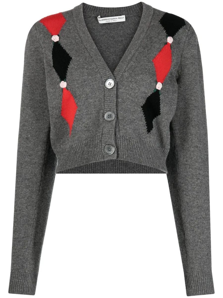 intarsia-knit floral-detail cardigan 2