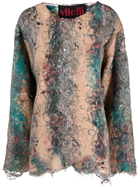 distressed-effect DOOMBOH® jumper