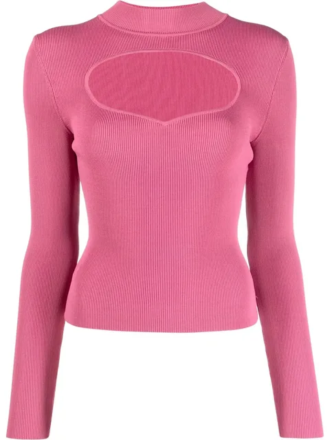 ribbed-knit cut-out jumper