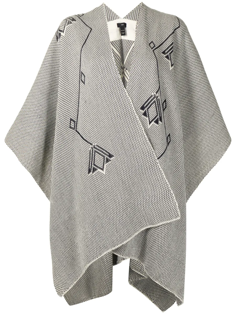 double V-neck merino shawl 2