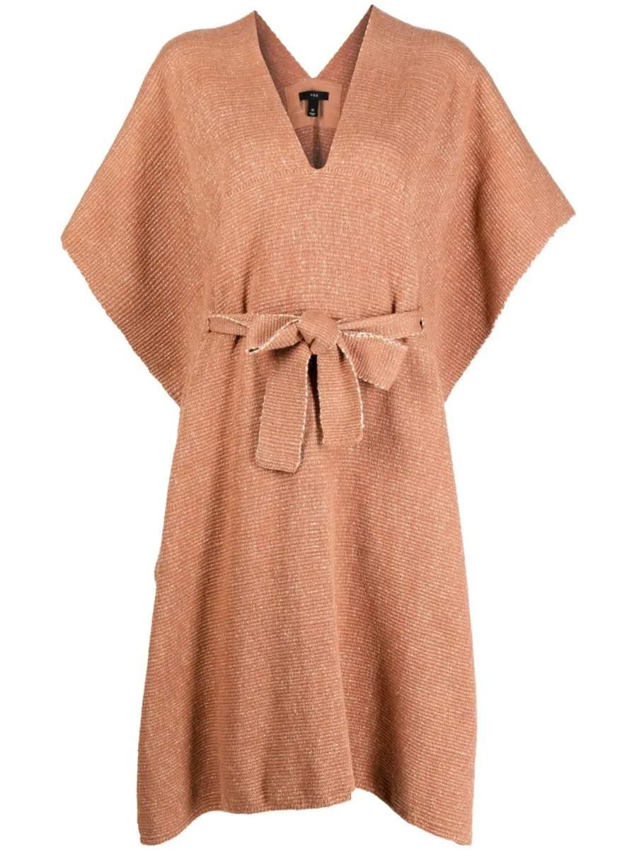 Solid tied-waist kaftan 1