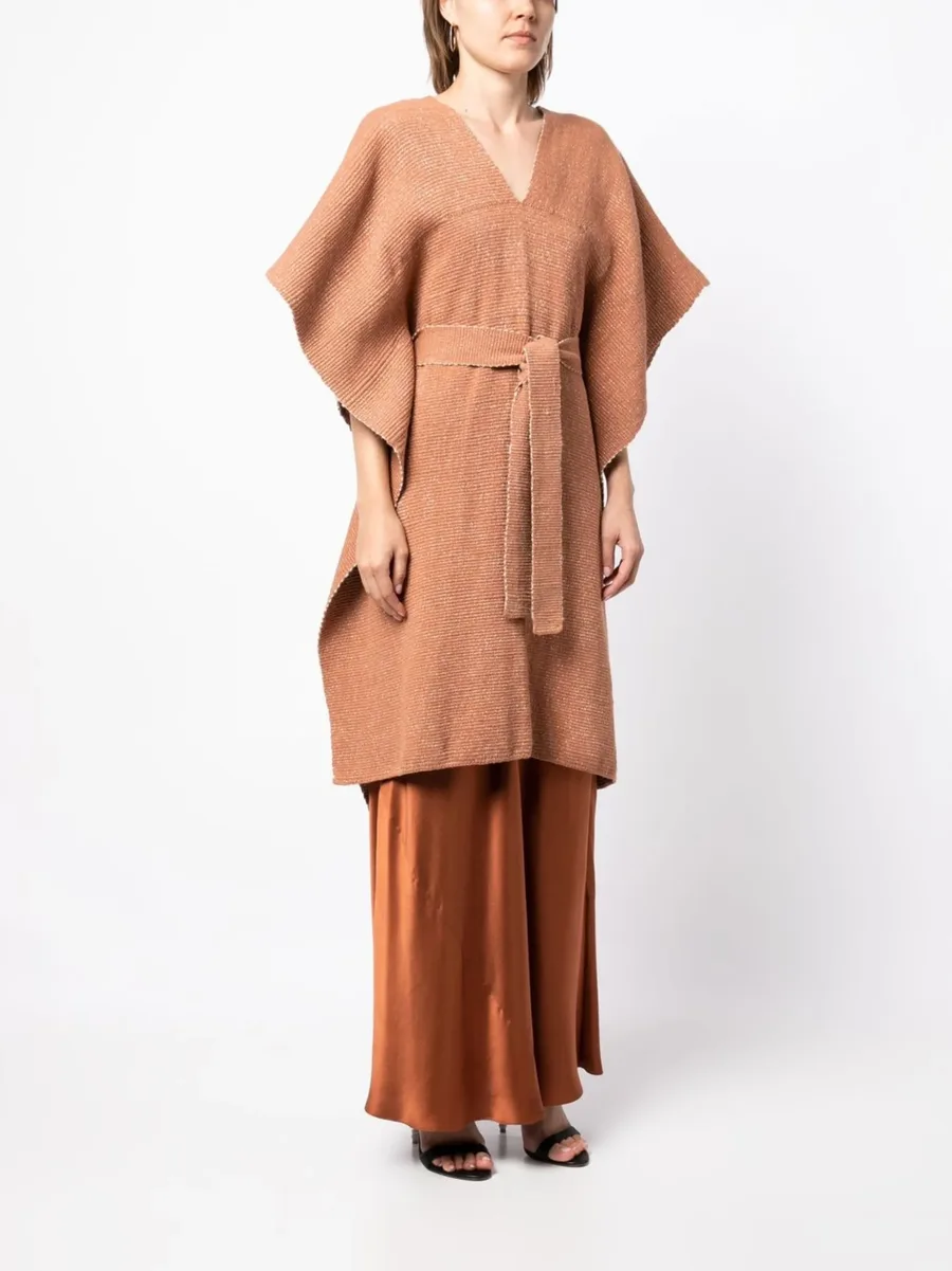 Solid tied-waist kaftan 5