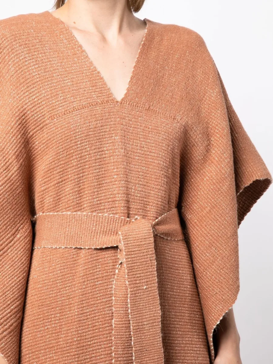 Solid tied-waist kaftan 10