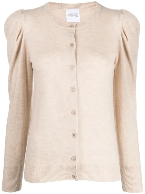 long-sleeve ruched cardigan