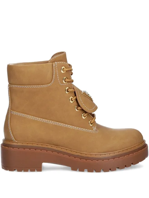 logo-plaque lace-up boots