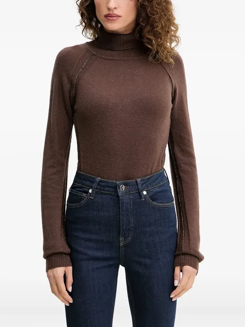 roll-neck embellished sweater