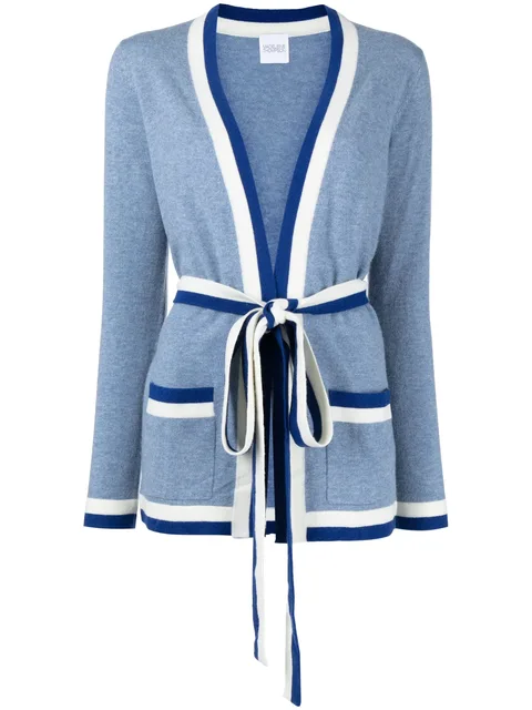 belt-waist knitted cardigan