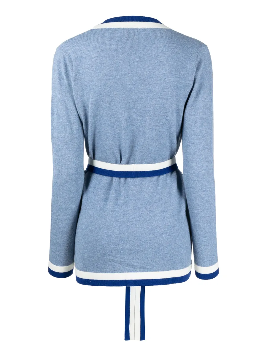 belt-waist knitted cardigan 4