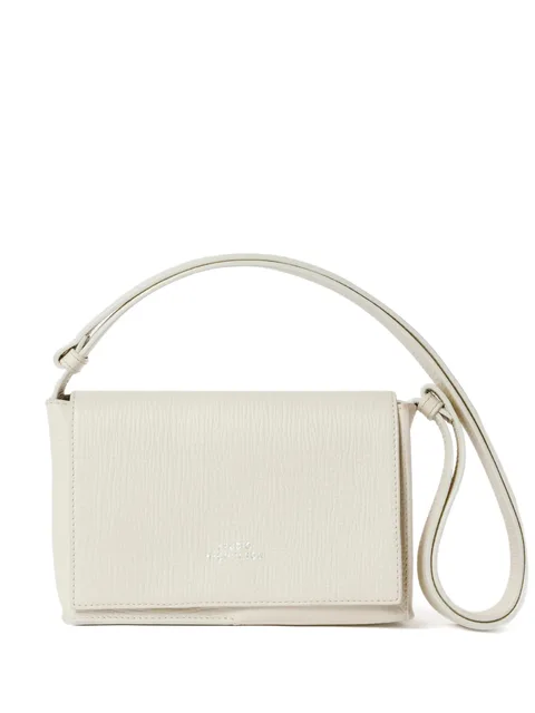 Meshi flap grained-leather shoulder bag