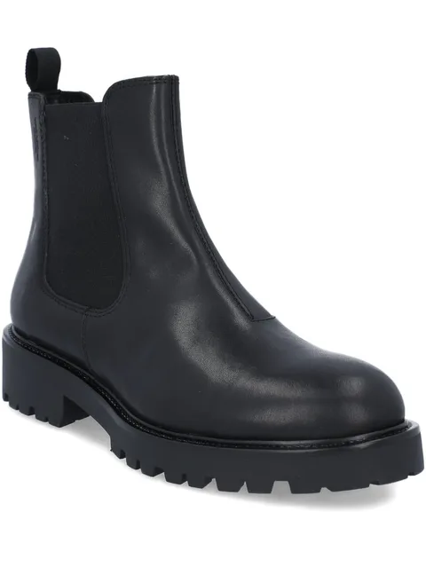 elastic-panelled leather boots