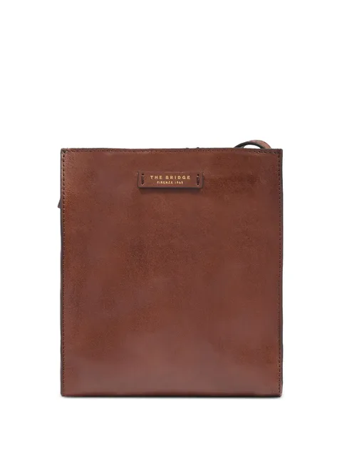 small logo-plaque leather shoulder bag