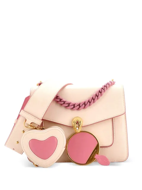 маленькая сумка через плечо Serpenti Forever Maxi Chain Heart Pouch Leather