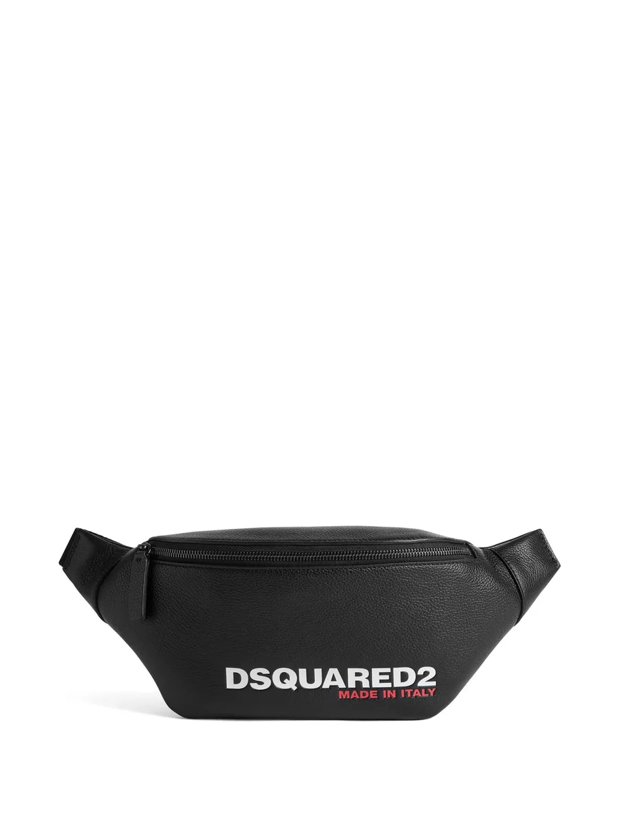 logo-print leather belt bag 2