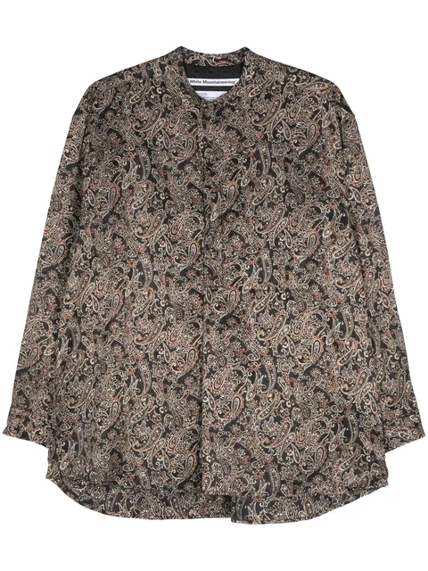 paisley-print satin shirt