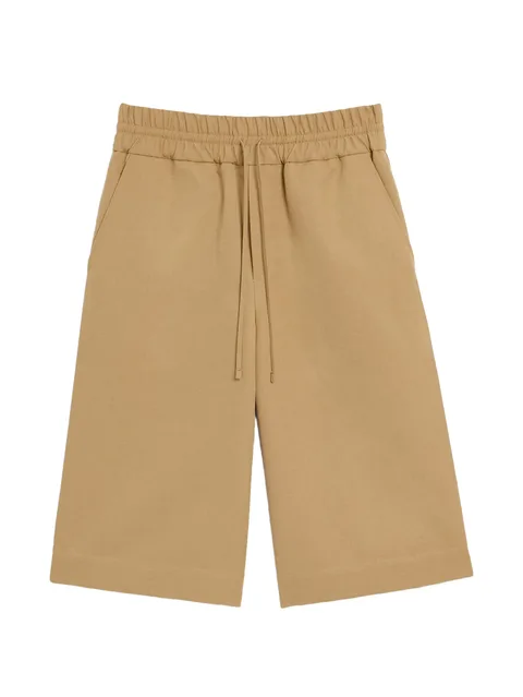 cotton and linen elasticated large bermuda shorts