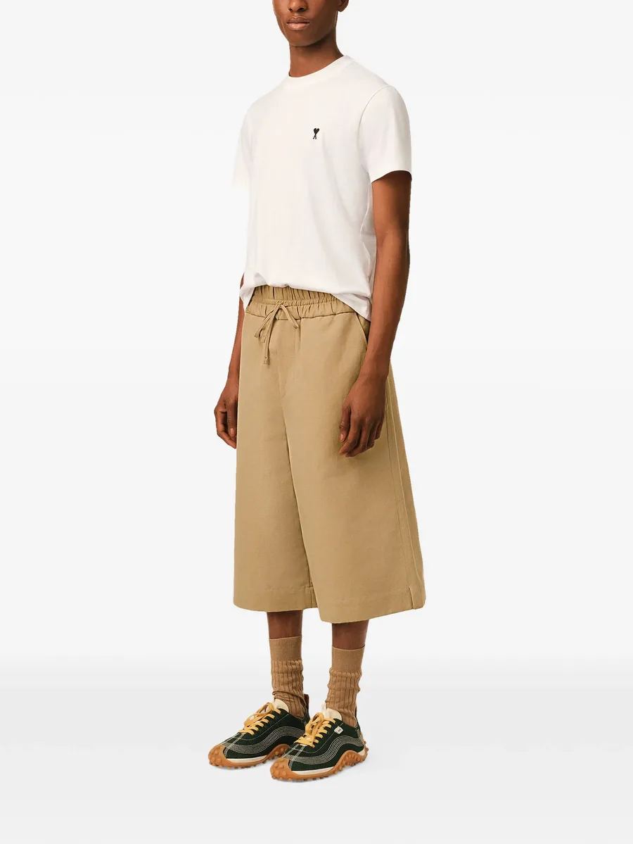 cotton and linen elasticated large bermuda shorts 6