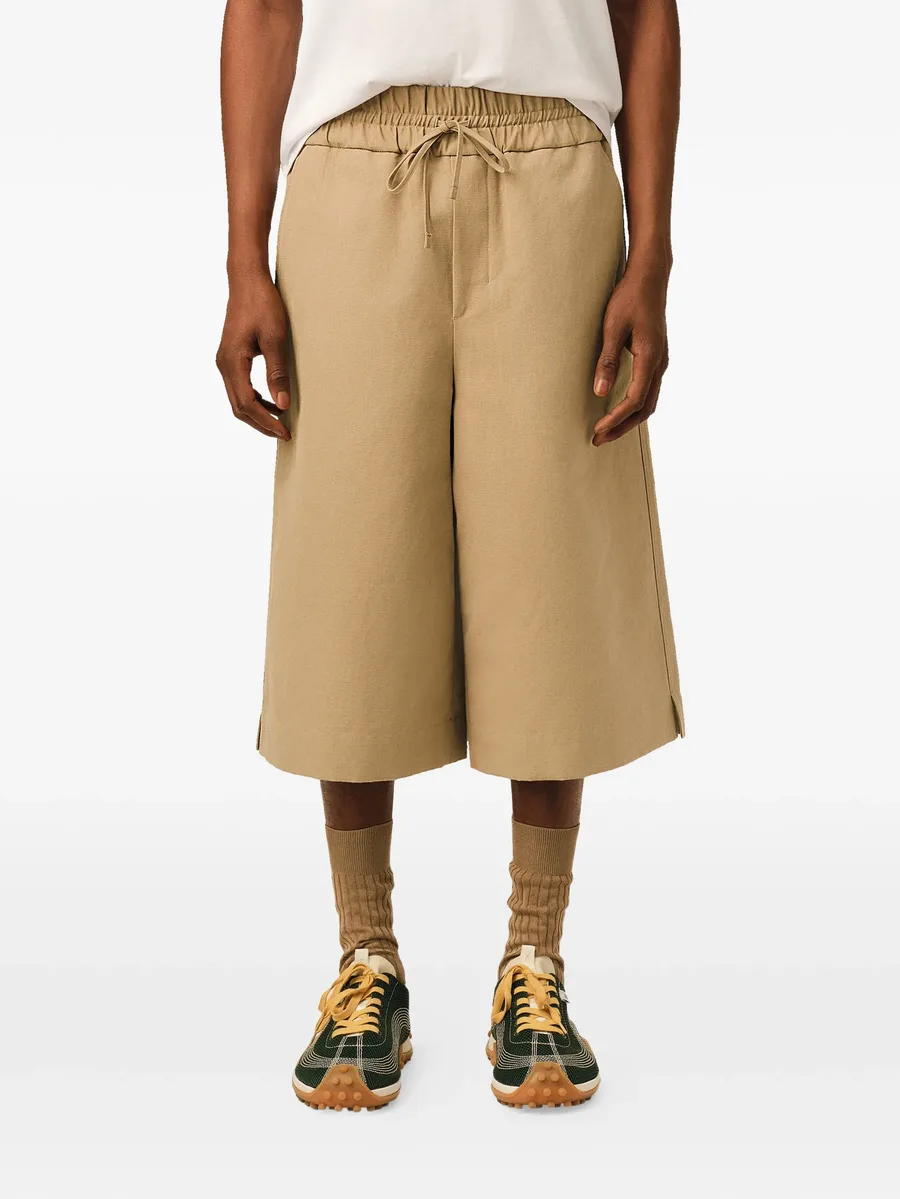cotton and linen elasticated large bermuda shorts 7