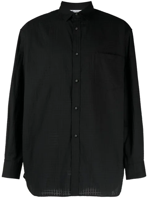 patterned jacquard long-sleeve shirt