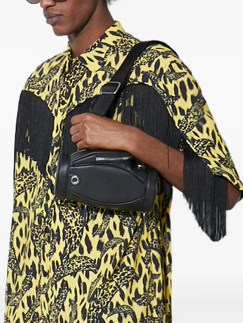 leopard-print fringe shirt