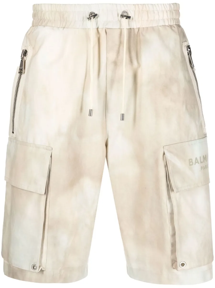 faded-effect cotton cargo shorts 2