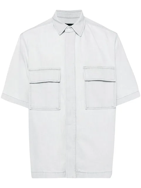 short-sleeve denim shirt