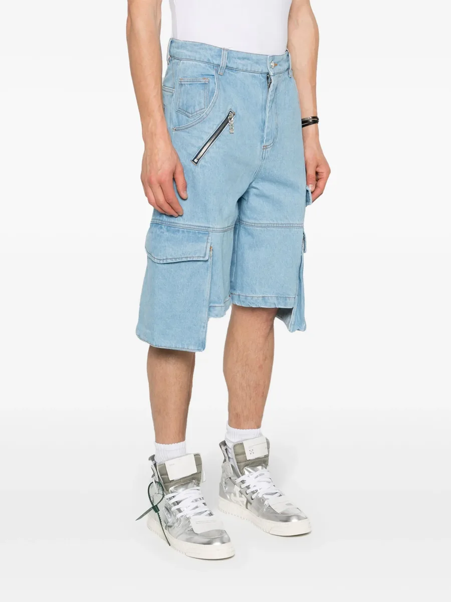 logo-plaque denim shorts 6