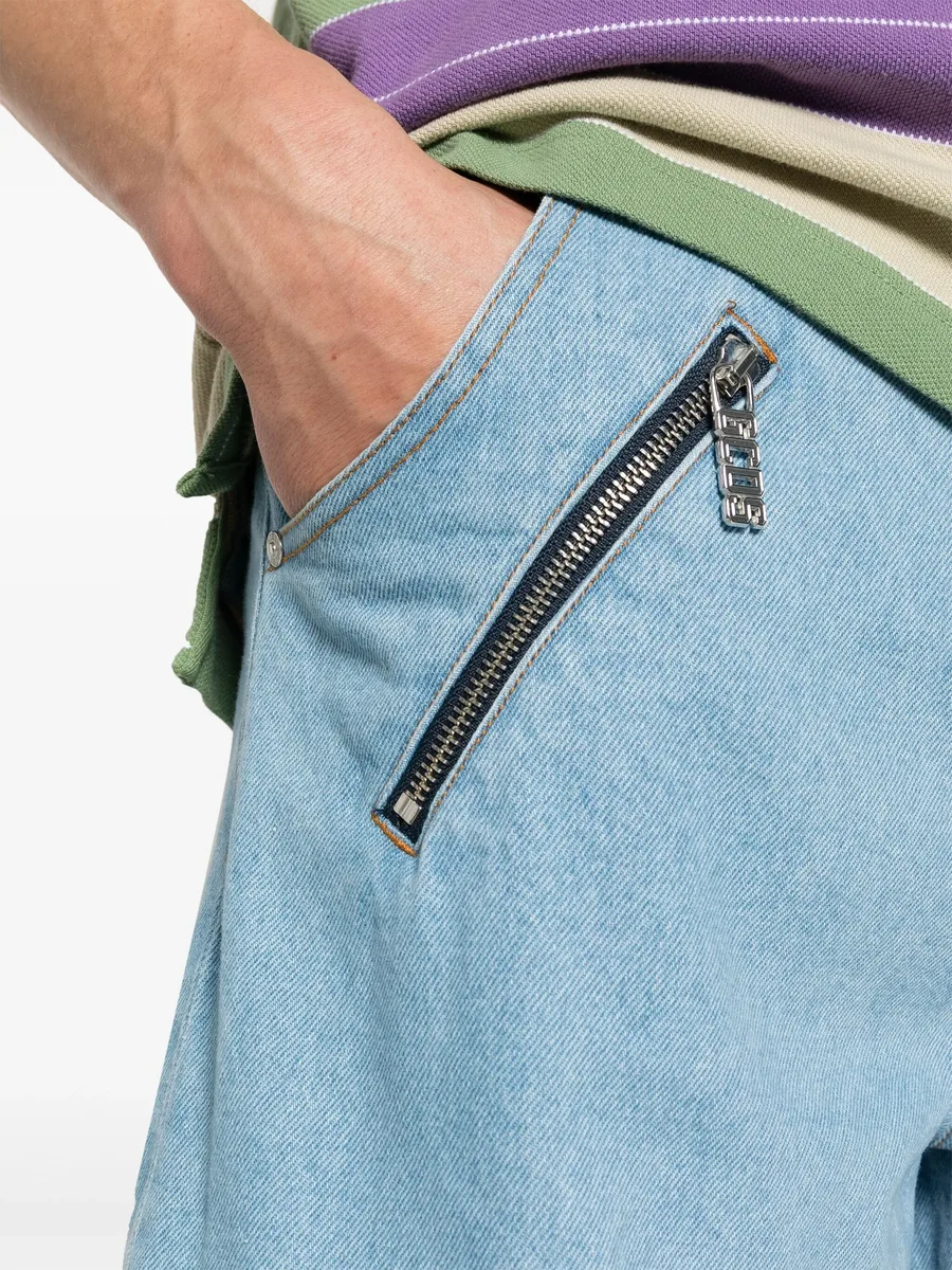logo-plaque denim shorts 10