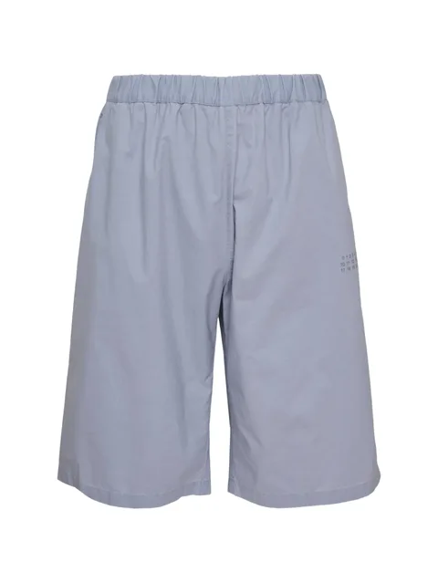 elasticated-waistband logo-print shorts