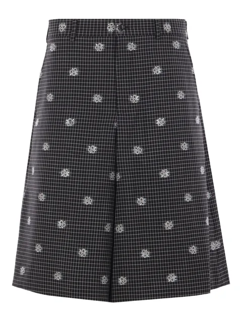 check-print shorts