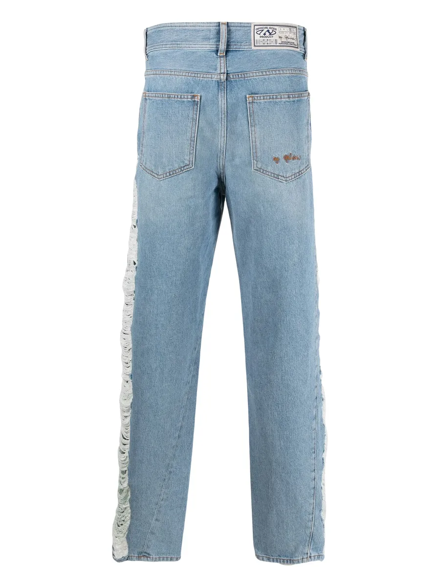 ripped high-rise straight-leg jeans 4