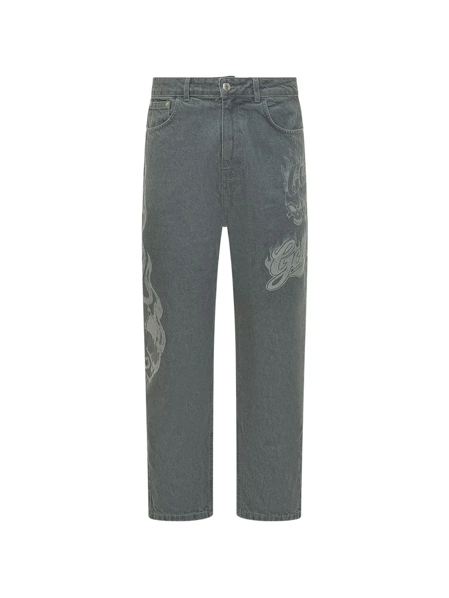 flame-detail jeans 2