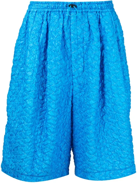 textured drawstring shorts