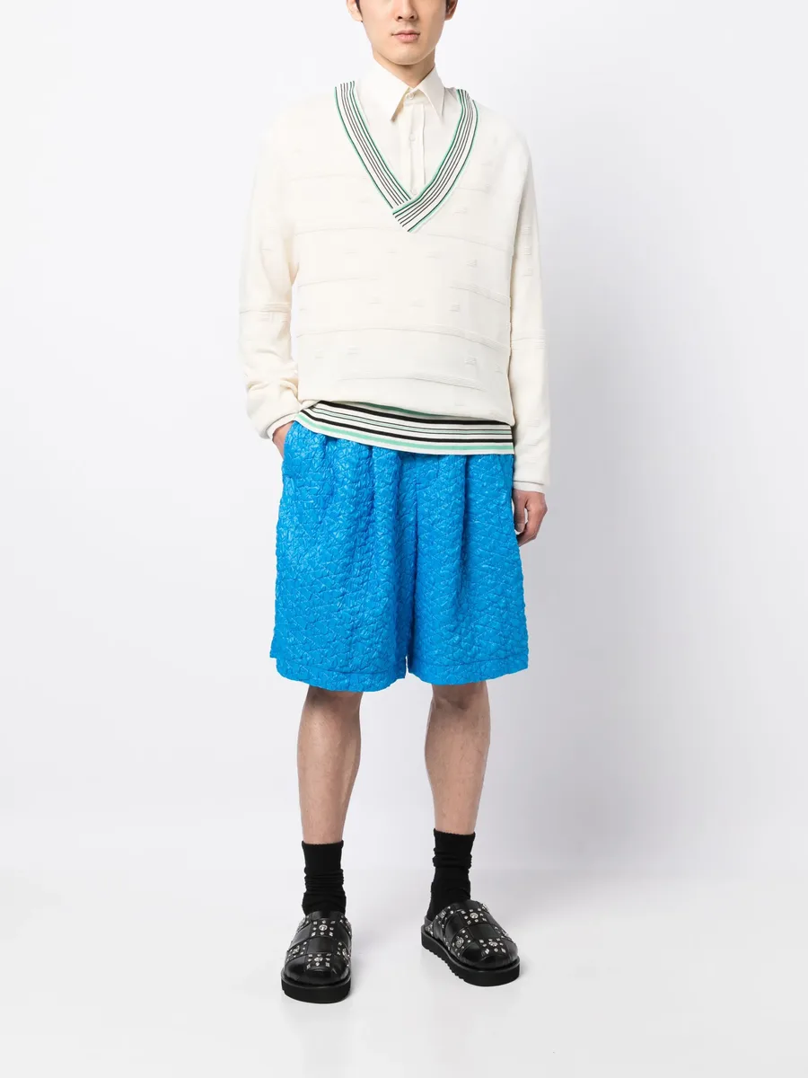textured drawstring shorts 3