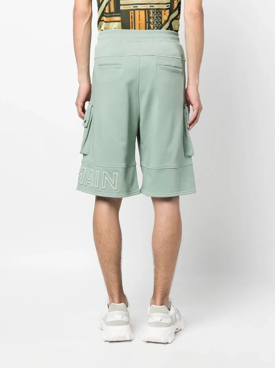 embossed-logo cotton bermuda shorts 8