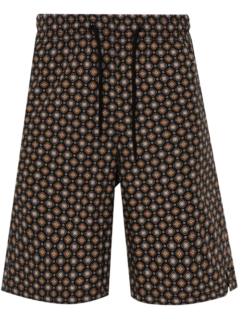 Vincento geometric-pattern shorts