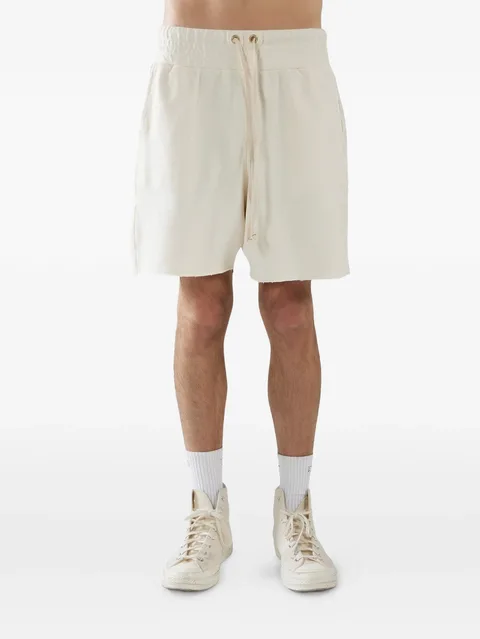 raw-cut drawstring shorts