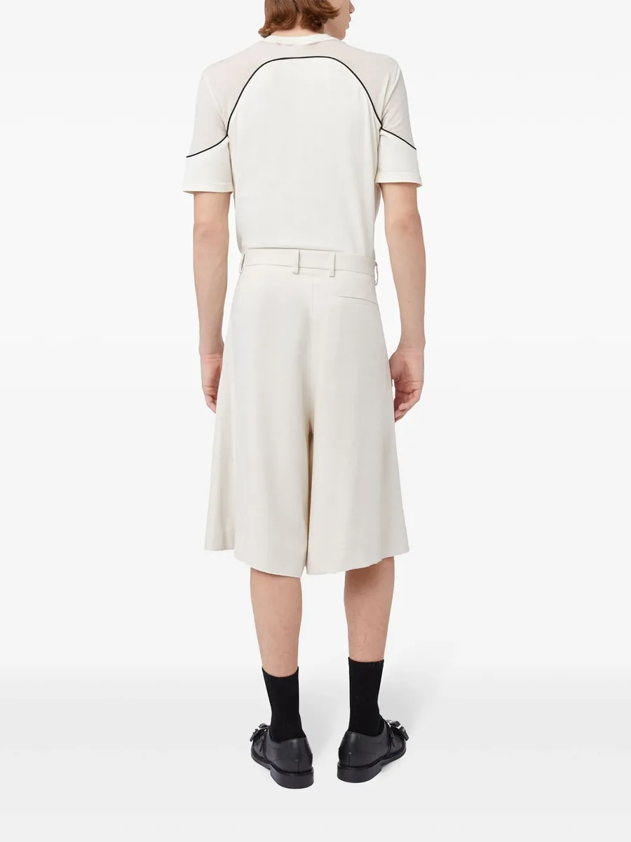 logo-embroidered pleated bermuda shorts 7