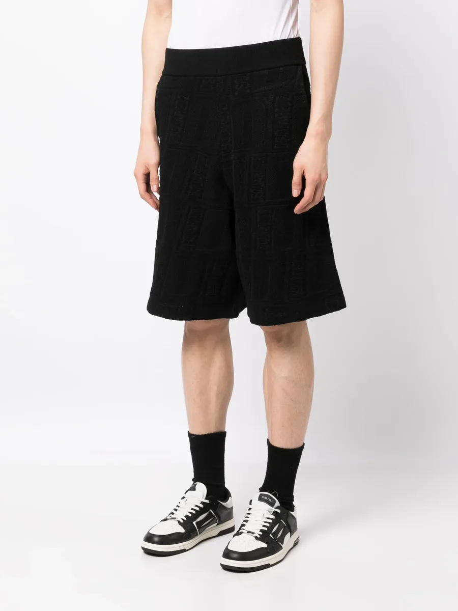 logo-print waffle-knit shorts 6