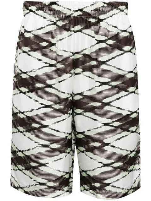 patterned silk shorts