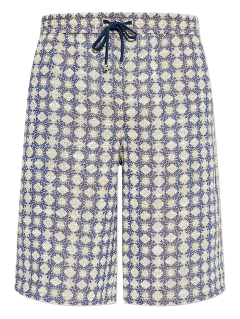 geometric-pattern drawstring shorts