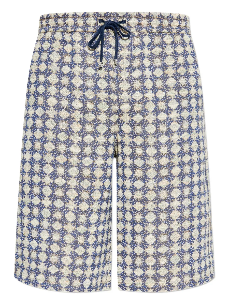 geometric-pattern drawstring shorts 2