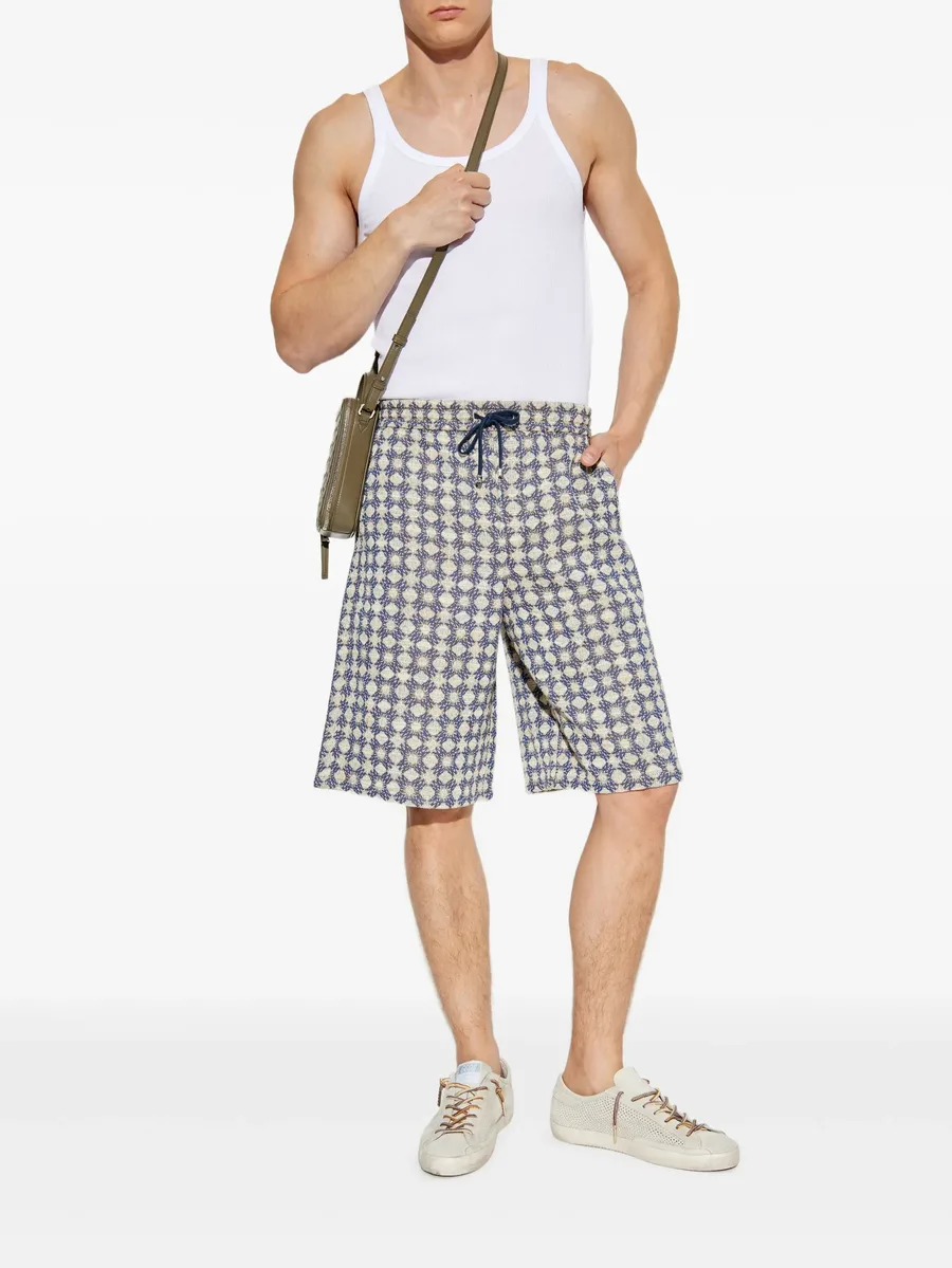 geometric-pattern drawstring shorts 4