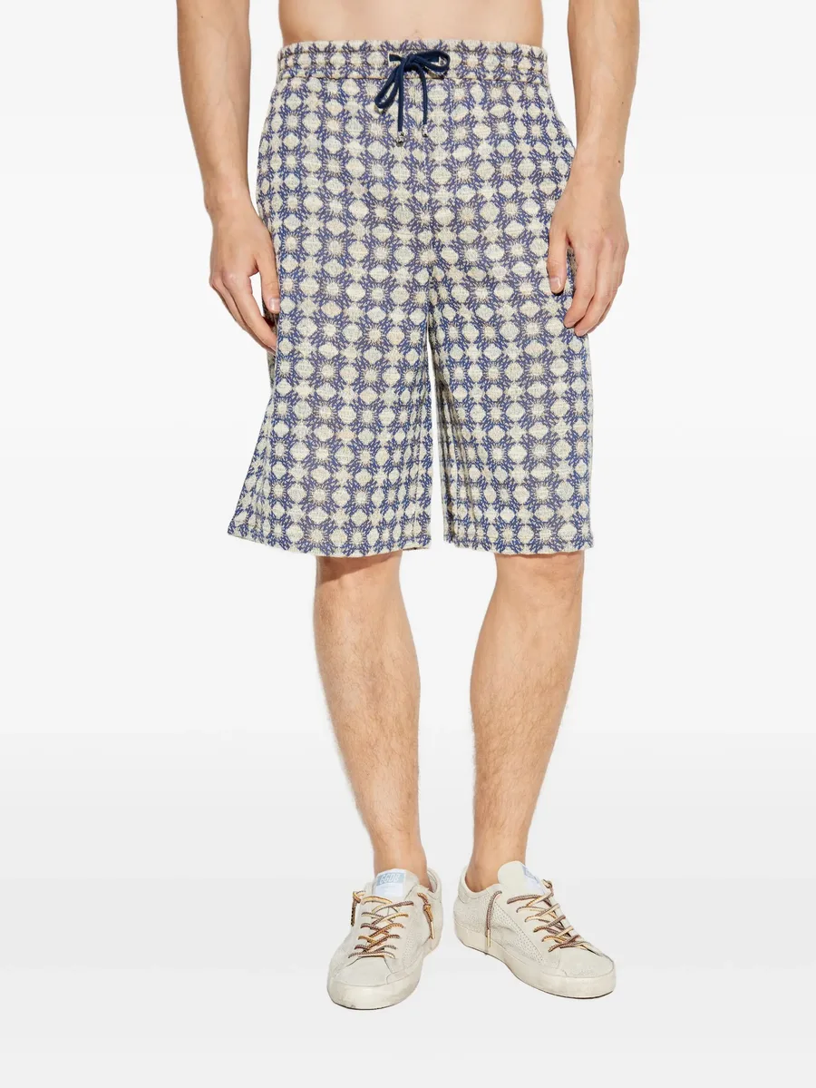 geometric-pattern drawstring shorts 6
