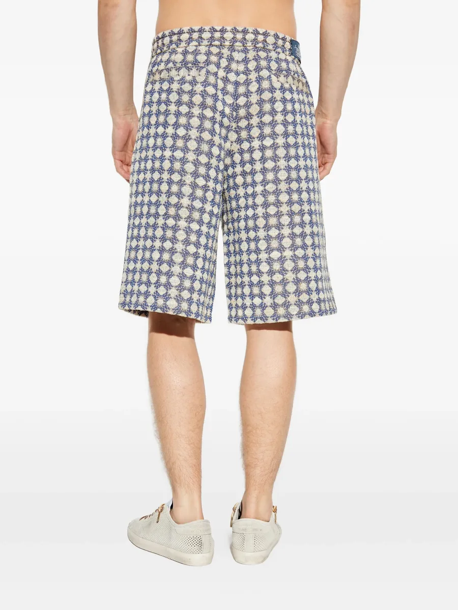 geometric-pattern drawstring shorts 8